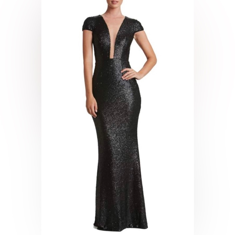 Dress The Population black sequin gown.